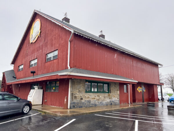 Outside the barn that houses Lancaster County Cider, as well as craft beer, wine, and spirits in Intercourse PA