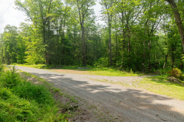 The parking area for Ticklish Rock in northeastern PA