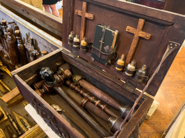 Vampire-killing trunk on display at the VAMPA Museum in Bucks County Pennsylvania