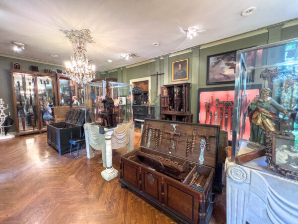 First room with items on display at the VAMPA Vampire Museum in Bucks County PA