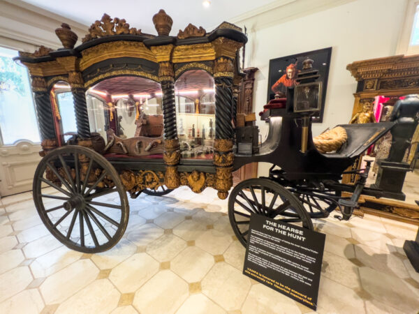 Vampire Hunting Hearse from Santorini on display at the vampire museum in Doylestown PA