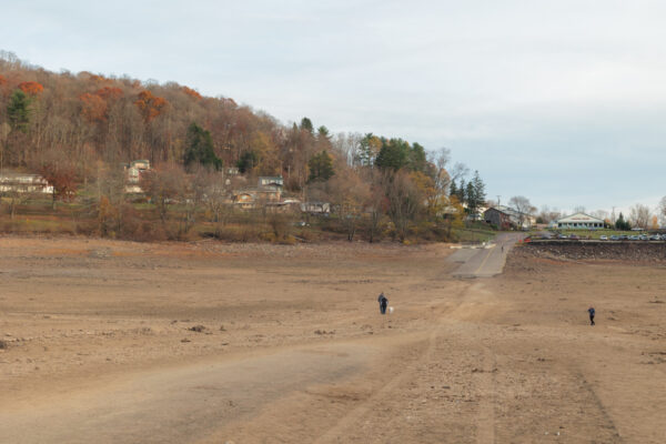 Dry lake floor of the Youghiogheny River Lake in Somerset County PA