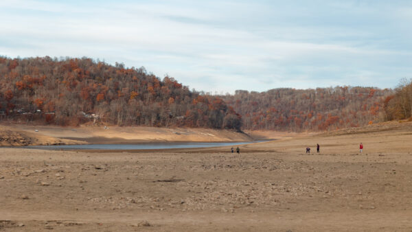 Dry lake bed at the Somerfield North Recreation Area in Somerset County PA