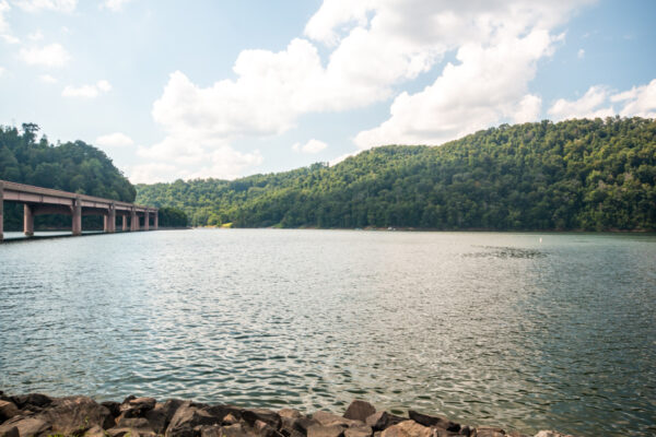 The Youghiogheny River Lake at Somerfield during times of normal water levels.