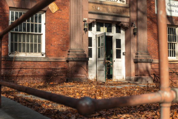 The entrance to the Male Convalescent Building at Harrisburg State Hospital.