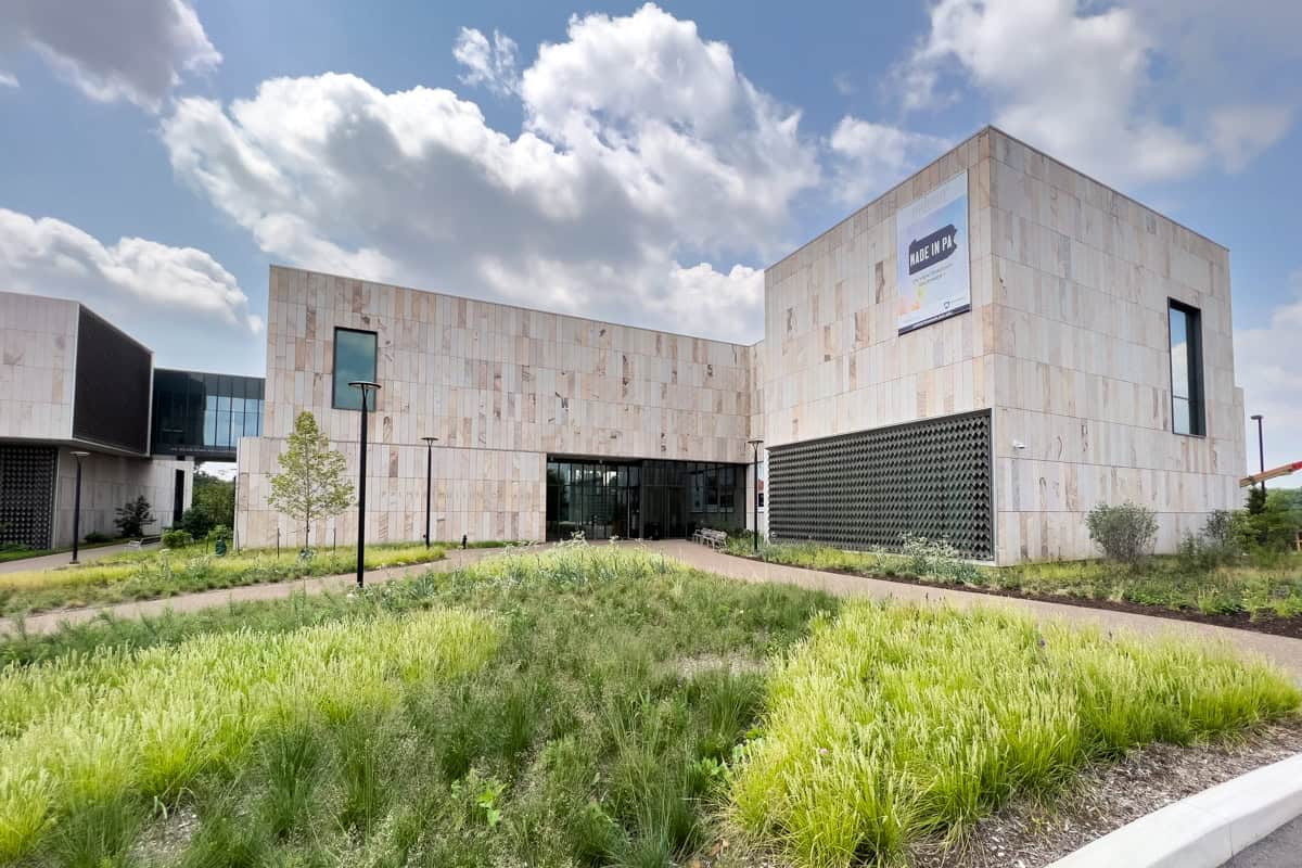The exterior of the Palmer Museum of Art in State College, PA