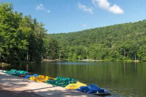 Hiking the Lakeside Trail at Cowans Gap State Park in Fulton County, PA