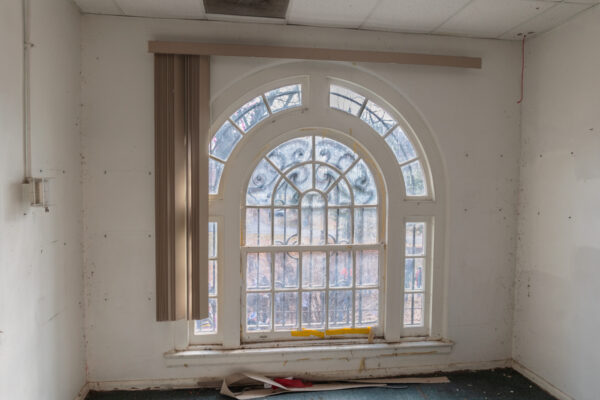 The historic window in the building made popular by "Girl, Interrupted" at the Harrisburg State Hospital in PA