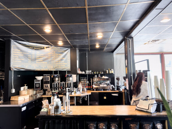 The inside of Black and Brass Coffee Roasting in Honesdale, Pennsylvania.