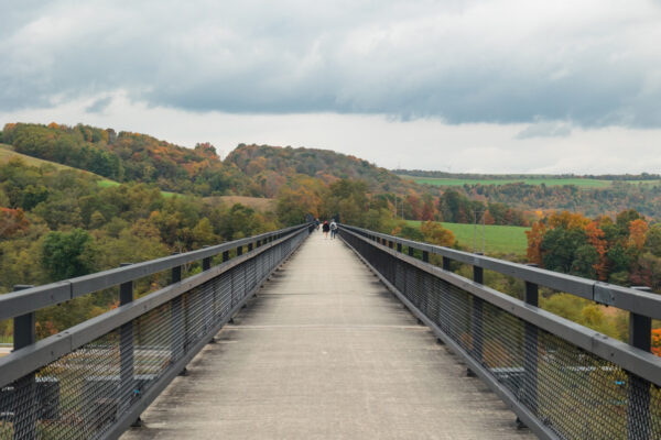 Looking down the Salisbury Viaduct near Meyersdale, PA