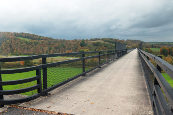 Fencing along the Salisbury Viaduct on the Great Allegheny Passage in Pennsylvania