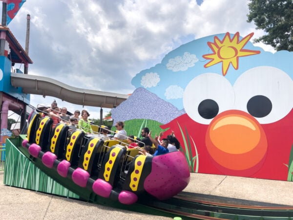 Elmo spinning ride at Sesame Place in Langhorne PA