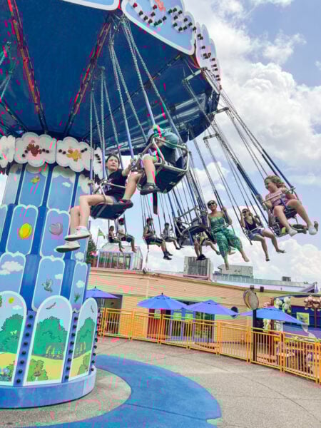 Swing ride at Sesame Place near Philadelphia PA