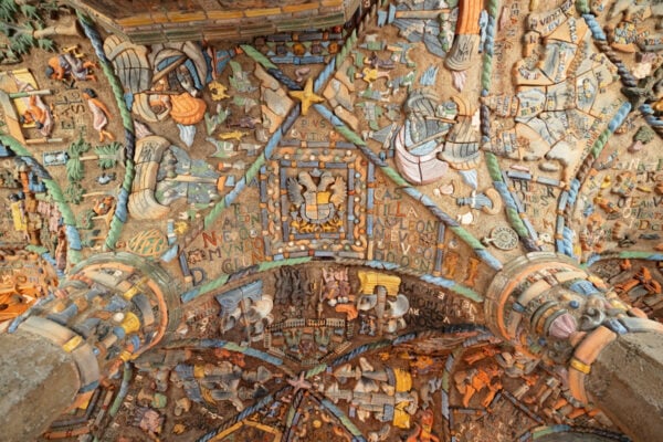 Pottery embedded ceiling at Fonthill Castle in Bucks County PA