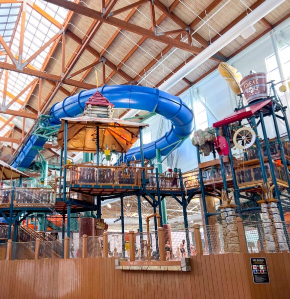 Some of the waterslides at Great Wolf Lodge in the Poconos of Pennsylvania
