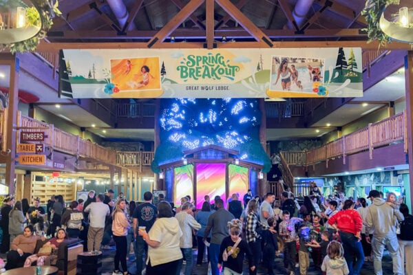 Lobby of Great Wolf Lodge in the Poconos of PA