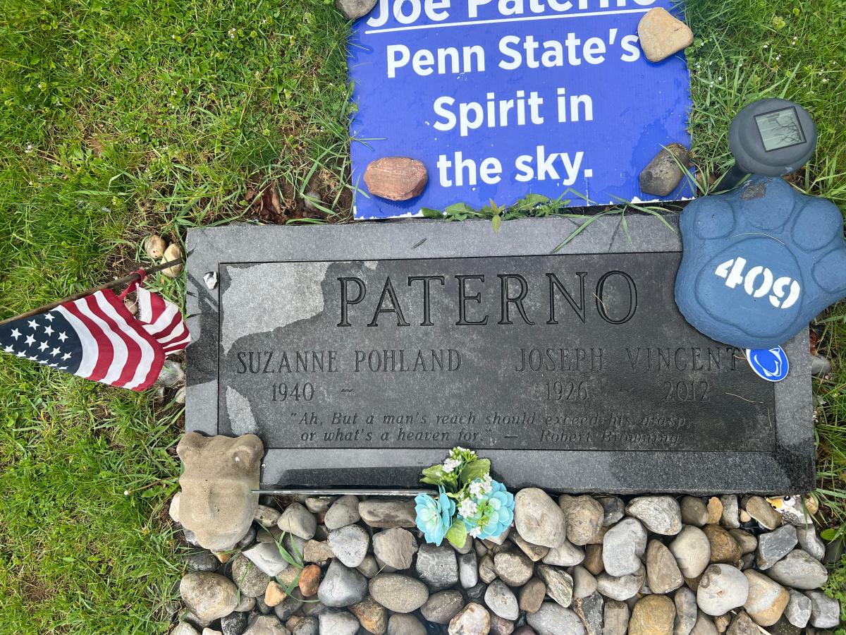 The grave of Joe Paterno in State College, PA