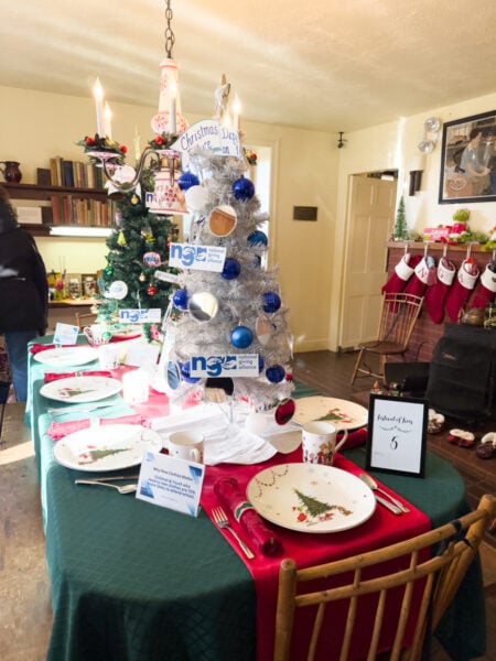 Christmas tree on a table in the kitchen of the Pearl S Buck County in Doylestown Pennsylvania