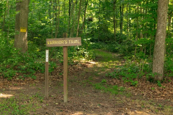 Sign for the Warrior's Trail in Warriors Path State Park