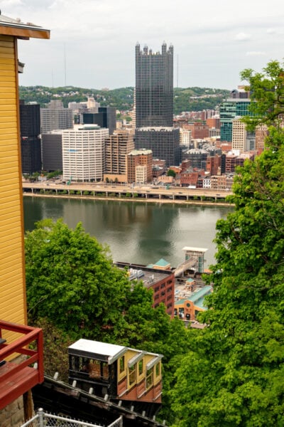 View from Grandview Avenue at the Monongahela Incline in Pittsburgh PA