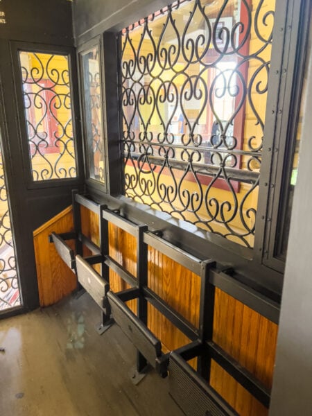 Metal work inside the trains for the Monongahela Incline in Pittsburgh PA