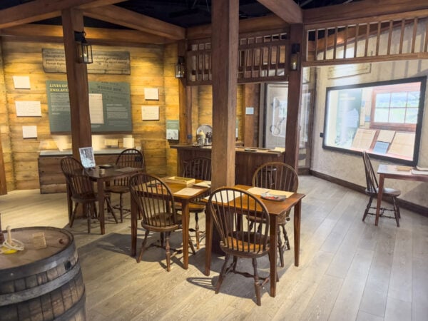 A recreated colonial tavern inside the Beyond the Battle museum in Gettysburg Pennsylvania