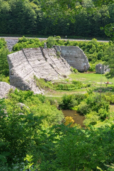 Looking out over the ruins of Austin Dam in Potter County PA