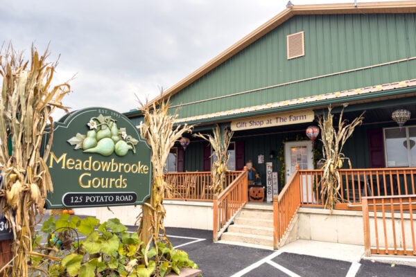 The outside of the gift shop at Meadowbrooke Gourds in Cumberland County PA